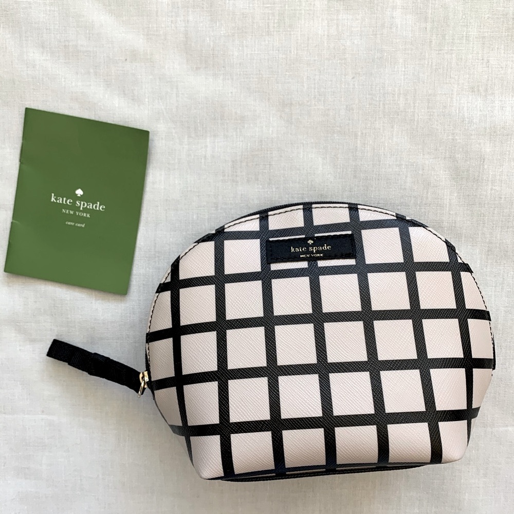 New Kate Spade Checkerboard Makeup Pouch